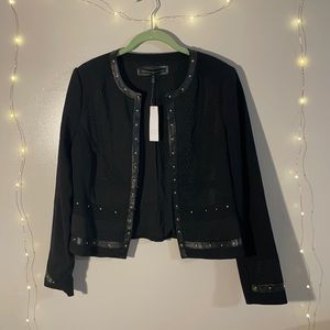 White House Black Market Crop Lsr Cut Jacket
